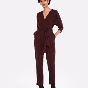 NWT Express Burgundy Surplice Jumpsuit